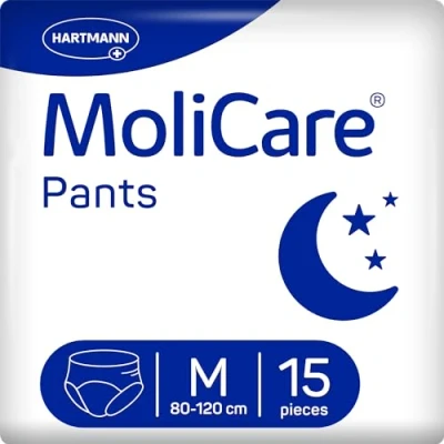 Abbildung von MoliCare Pants Night: Inkontinenzhosen bei mittelschwerer Harninkontinenz, Gr. M (80 120), 15 Stück