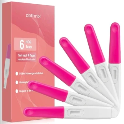 Abbildung von Dothnix Schwangerschaftstest Frühtest HCG Pregnancy Test Frühschwangerschaftstest Ultrafrühtest, 99% Zuverlässig, Frühe Erkennung 6 Stück