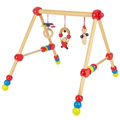 Abbildung von Bieco Spieltrapez höhenverstellbar Spielbogen Baby Holz Spielebogen Mobile Activity Center Gym Holzspielzeug Spielzeug