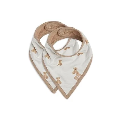 Abbildung von Jollein 029 867 66095 Bandana Lätzchen Halstuch 2er Set Teddybär weiß