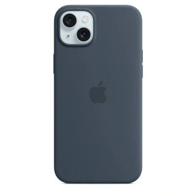 Abbildung von Apple MagSafe Silikon Back Cover Blau iPhone 15 Plus