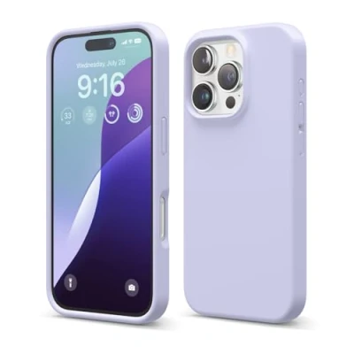 Abbildung von elago Premium Liquid Silikon Hülle Kompatibel mit iPhone 16 Pro Hülle, Ganzkörper Handyhülle, Stoßfest, Schlanke Kratzfester weicher Mikrofaser Innenfutter, 6.3 Zoll (Violett)