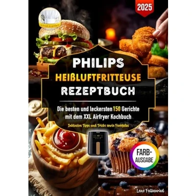 Abbildung von Philips Heißluftfritteuse Rezeptbuch: Die besten und leckersten 150 Gerichte mit dem XXL Airfryer Kochbuch. Inklusive Tipps Tricks sowie Farbfotos