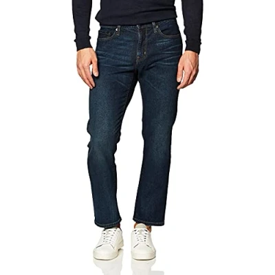 Abbildung von Amazon Essentials Herren Stretchjeans, Gerade Geschnitten, Dunkle Waschung, 40W / 32L