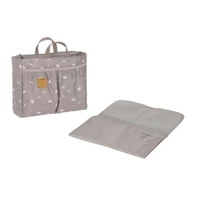 Abbildung von LÄSSIG Baby Kinderwagenorganizer Windeltasche Wickeltasche klein Kulturtasche inkl. Wickelunterlage/Multitalent Organizer, Kunststoff, Blocks Taupe, Einheitsgröße
