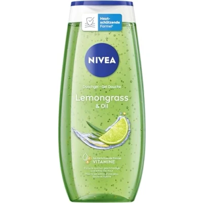 Abbildung von NIVEA Lemongrass &amp; Oil Duschgel, pH hautneutrale Pflegedusche mit belebendem Zitronengras Duft, verwöhnende Dusche pflegenden Ölperlen (250 ml)