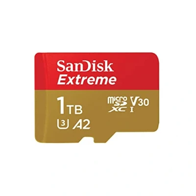 Abbildung von SanDisk Extreme microSDXC UHS I Speicherkarte 1 TB + Adapter (Für Smartphones, Actionkameras und Drohnen, A2, C10, V30, U3, 190 MB/s Übertragung, RescuePRO Deluxe)