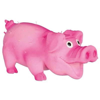 Abbildung von TRIXIE Borstenschwein Hundespielzeug aus Latex, 10 cm, Pink, 35190, Quietscher, Kauspielzeug