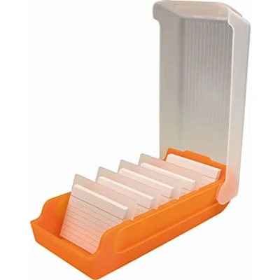 Abbildung von helit H6901140 Karteikarten Box „the beebox“ DIN A7 quer, orange, Lernkartei und Aufbewahrungsbox