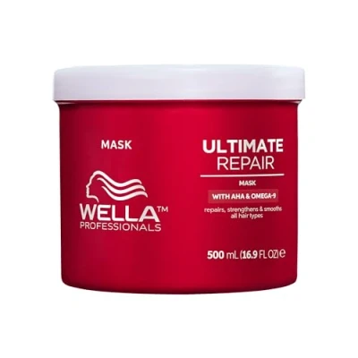 Abbildung von Wella Professionals Ultimate Repair tiefenwirksame Haarmaske Haarpflege für kaputtes Haar mit AHA und Omega 9 reparierende Haarkur strapaziertes 500 ml