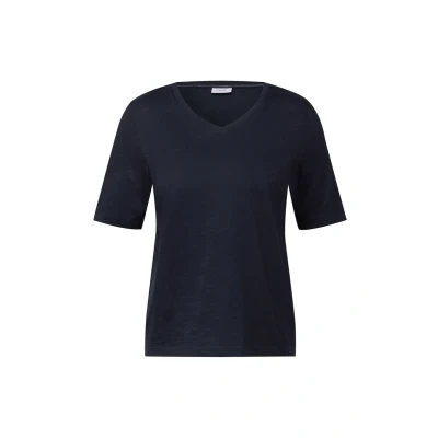 Abbildung von Cecil Damen 3227699 Basic V Neck Shirt, universal Blue, Small