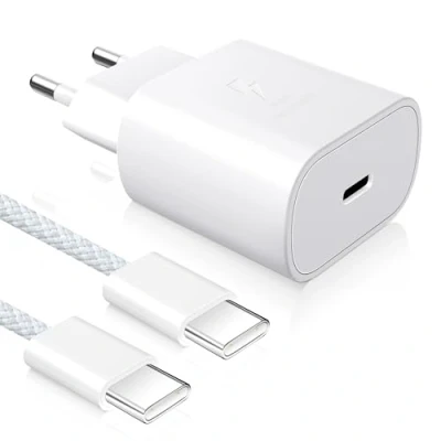 Abbildung von YISH Ladegerät USB C Schnellladegerät 25W： Netzteil Type PD 3.0 mit 60W 1M auf Kabel Kompatibel iPhone 16 15 Pro Max Samsung Galaxy S25 S24 S23 Pixel Sony iPad
