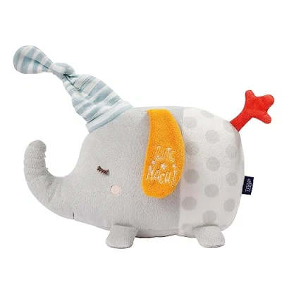 Abbildung von Fehn Nachtlicht Elefant Kuscheltier mit &quot;Glow in the dark&quot; Bestickung Multifunktionale Baby Einschlafhilfe als Nachttischlampe, Stilllicht, Nachtlampe &amp; Bettlampe Für Babys ab 0+ Monaten