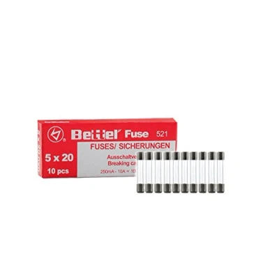 Abbildung von Sicherung 0,315A flink 5x20mm 250V TYP 521 10er Päckchen Feinsicherung Glassicherung G