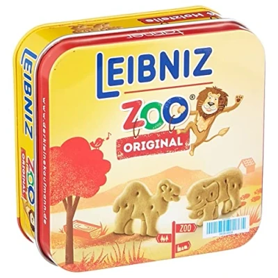 Abbildung von TANNER DER KLEINE KAUFMANN Deco Leibniz Zoo, vier Kekse aus Holz, Zubehör für Kaufmannsladen, lebensmittelechtes Design, 0974.3