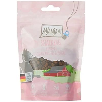 Abbildung von MjAMjAM Premium Snack für Kitten Snackbag schmackhaftes Geflügel, 1er Pack (1 x 125 g), naturbelassen ganz ohne synthetische Konservierungsstoffe