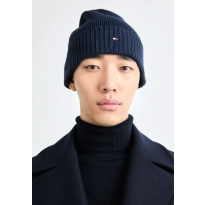 Abbildung von Tommy Hilfiger FLAG PIMA Beanie Unisex Mütze, Größe: One Size, Space blue