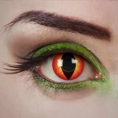 Abbildung von aricona Kontaktlinsen rote Halloween Katzenaugen bunte farbige ohne Stärke