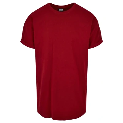 Abbildung von Urban Classics LONG Shaped Turnup Tshirt basic, Herren, Größe: XS, Brickred