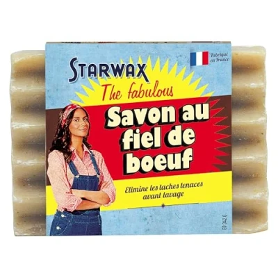 Abbildung von STARWAX Gallseife Beseitigt hartnäckige Flecken vor dem Waschen Festes Format 99% biologisch abbaubar Ohne Farbstoffe Einfache Anwendung 100 g