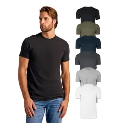 Abbildung von True Classic Herren T Shirts Kurzarm Rundhals Uni Shirt für Männer, Pack of 6, Variety, M