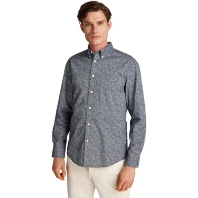 Abbildung von Tommy Hilfiger FLEX Floral Shirt Hemd, Herren, Größe: 3XL, Night sky/ivory