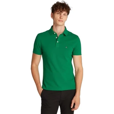 Abbildung von Tommy Hilfiger Herren Poloshirt Kurzarm 1985 Slim Fit, Grün (Nouveau Green), XS