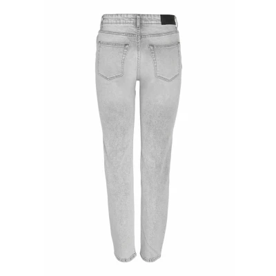 Abbildung von Noisy May Nmmoni HIGH Waist Jeans Straight Leg, Damen, Größe: 25x30, Light grey denim