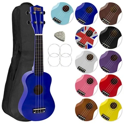 Abbildung von Mad About SU8 BL Sopran Ukulele in Blau mit einer GRATIS Gigbag, Pick und Ersatzsaiten großartig für Schulen Anfänger