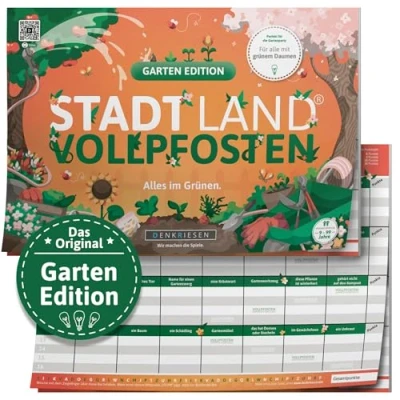 Abbildung von DENKRIESEN Stadt Land Vollpfosten® A4 Garten Edition Ab 9 Jahren Fluss Familienspiel