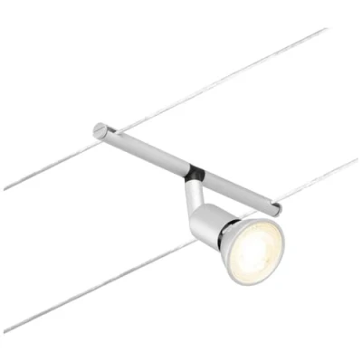 Abbildung von Paulmann 94443 CorDuo Seilsytem Spot Salt DC max. 10 Watt Seilleuchte erweiterbar Chrom matt Kunststoff GU5,3 Drahtseilsystem ohne Leuchtmittel
