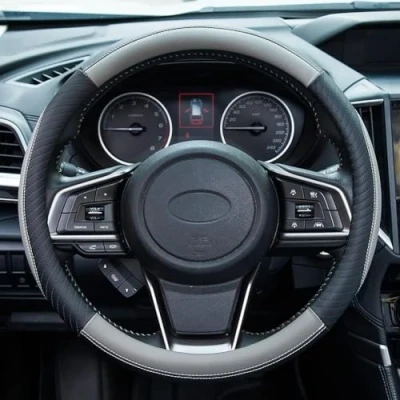 Abbildung von ZATOOTO Lenkradbezug Auto, Leder, 37 38cm, Anti Rutsch, Universal, Grau