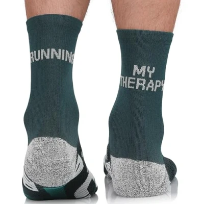 Abbildung von TODO Running RAID LONG Laufsocken mit Lustige Aufschrift, Anti Blasen Socken, Technisch Socks Men. Bunte Herren 43 46. (Running my Therapy, 46)