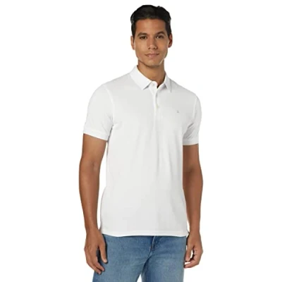 Abbildung von Jack &amp; Jones Herren Slim Fit Polo Shirt JJEPAULOS Uni Sommer Hemd Kragen Kurz Arm Basic Pique Cotton, Farben:Weiß 2, Größe:XL