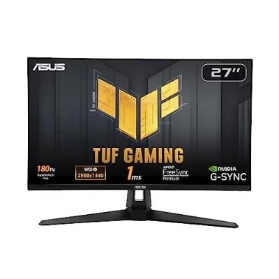Abbildung von ASUS TUF Gaming VG27AQ3A 27 Zoll WQHD Monitor 180 Hz, 1ms GtG, G Sync, FreeSync, , ELMB, GameFast Input HDR10 Fast IPS Panel, 16:9, 2560x1440, DisplayPort, HDMI, Speaker, Schwarz,27&quot;