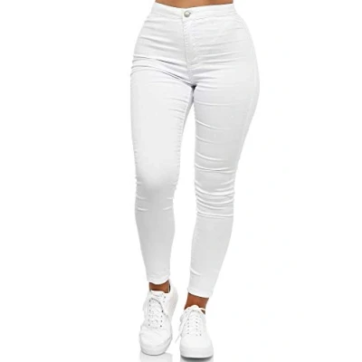 Abbildung von Elara Damen Jeans High Waist Slim Fit Chunkyrayan JS710 1 White 38 (M)
