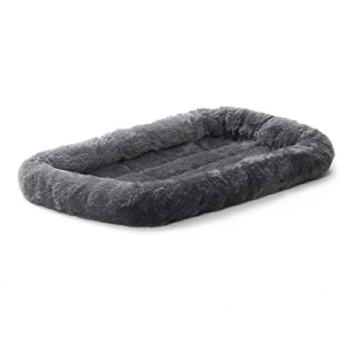 Abbildung von MidWest Homes for Pets Modell 40222 GY Haustierkissen, Hundebett, 56 cm langes Hunde oder Katzenbett mit bequemer Polsterung, ideal für kleine Hunderassen, grau