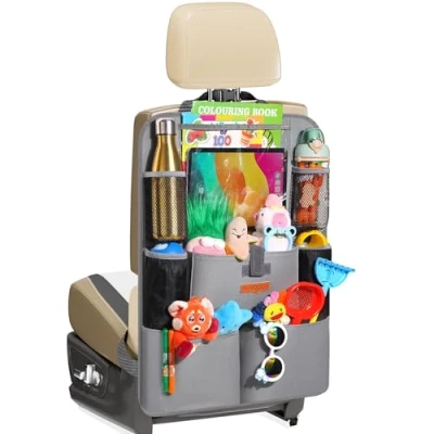 Abbildung von SURDOCA Autositz Organizer 4th Generation verbesserter Auto Rücksitz für bis zu 11 Zoll Tablet, 8 Taschen, Kinderspielzeug Aufbewahrung, wasserdichter Rücksitzschutz Kinder