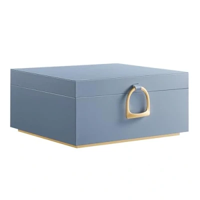 Abbildung von SONGMICS Schmuckkästchen 2 Ebenen, Schmuckkasten mit Griff, flexibles Schmucktablett, Schmuckbox, Schmuckaufbewahrung, schwebender Effekt, 20,5 x 24 11 cm, Geschenkidee, nebelblau JBC165Q01