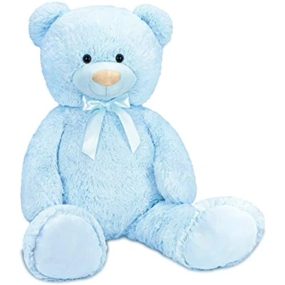 Abbildung von BRUBAKER XXL Teddybär 100 cm Hellblau Stofftier Plüschtier Kuscheltier Blau
