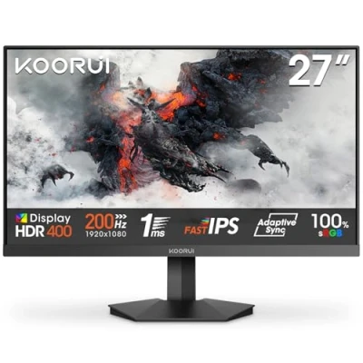 Abbildung von KOORUI G2711P 27 Zoll Gaming Monitor, 1ms 200Hz FHD Fast IPS HDR400 PC Bildschirm, 100% SRGB Adaptive Sync VESA 75x75mm