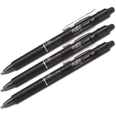 Abbildung von Pilot Frixion Tintenroller, radierbar, Schwarz, 3 Stifte