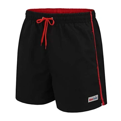 Abbildung von Mount Swiss Männer Badehose Dario mit seitlichen Taschen Gesäßtasche I Modische Herren Shorts Schwimmen Freizeit Wassersport Badeshorts in der Farbe Schwarz, Größe XL