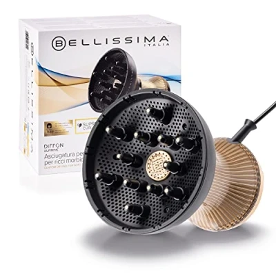 Abbildung von Bellissima Diffon Supreme, Heißluftdiffusor für lockiges Haar, XL Diffuser mit 12 Finger, Ceramic Technology &amp; ArganOil, 2 Geschwindigkeiten, 3 Temperaturen, Ionisator, schonend trocknend