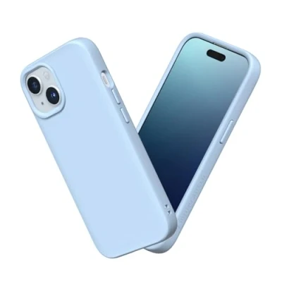 Abbildung von RhinoShield Case kompatibel mit [iPhone 15] SolidSuit Stoßdämpfende &amp; schlanke Schutzhülle Premium Finish 3.5 Meter Fallschutz Gletscherblau