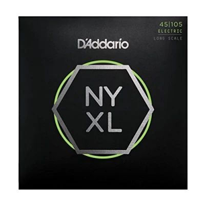 Abbildung von D&#039;Addario E Bass Gitarrensaiten Saiten Bassgitarre Strings Guitar NYXL45105 Nickel Wound Gitarre (Light Top/Med Bottom, 45 105, Long Scale)