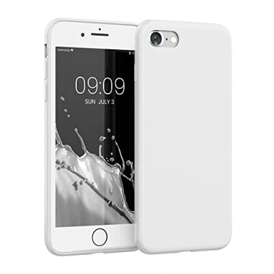 Abbildung von kwmobile Handyhülle kompatibel mit Apple iPhone SE (2022) / (2020) 8 7 Hülle Handy Case aus weichem Silikon in Weiß matt