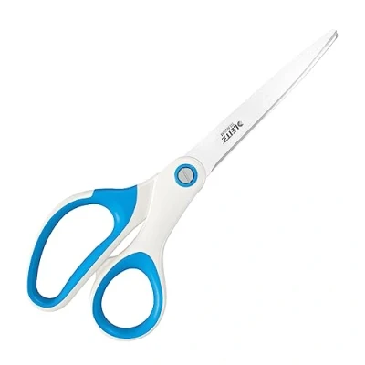Abbildung von Leitz WOW Titan Qualitätsschere, Für Rechts oder Linkshänder (beidhändig), Haushaltsschere mit ergonomischem Griff, zu Hause Schule, Blau, 53192036