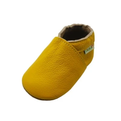 Abbildung von SAYOYO Premium WeichesLeder Lauflernschuhe Krabbelschuhe Babyschuhe 19/20 (6 12) M Monate,Gelb