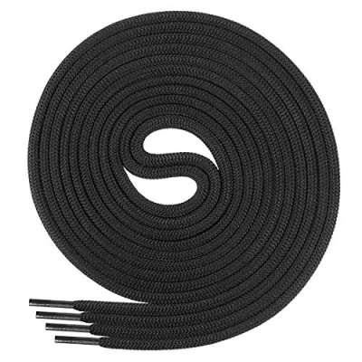 Abbildung von Di Ficchiano Schnürsenkel rund, Rundsenkel für Business und Lederschuhe, reißfester Allroundsenkel, ø 3mm Farbe schwarz Länge 90cm